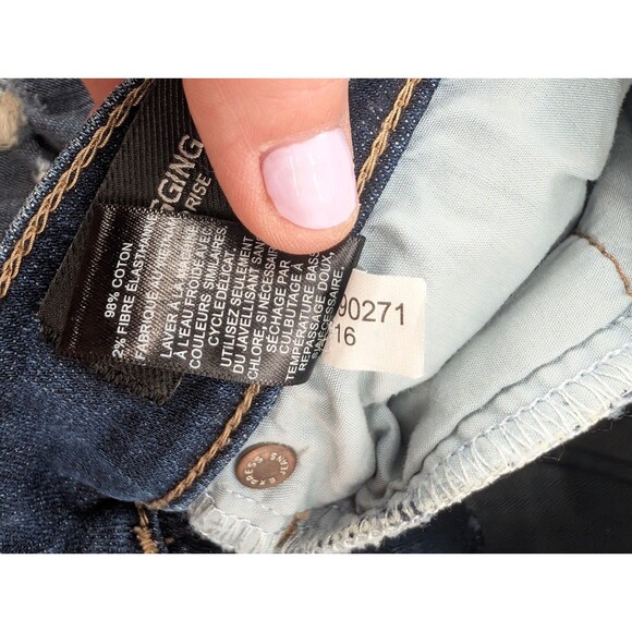 Express Mid Rise Leggings Skinny Jeans Distressed Dark Wash 26/29.5 Size 00 - Picture 4 of 10